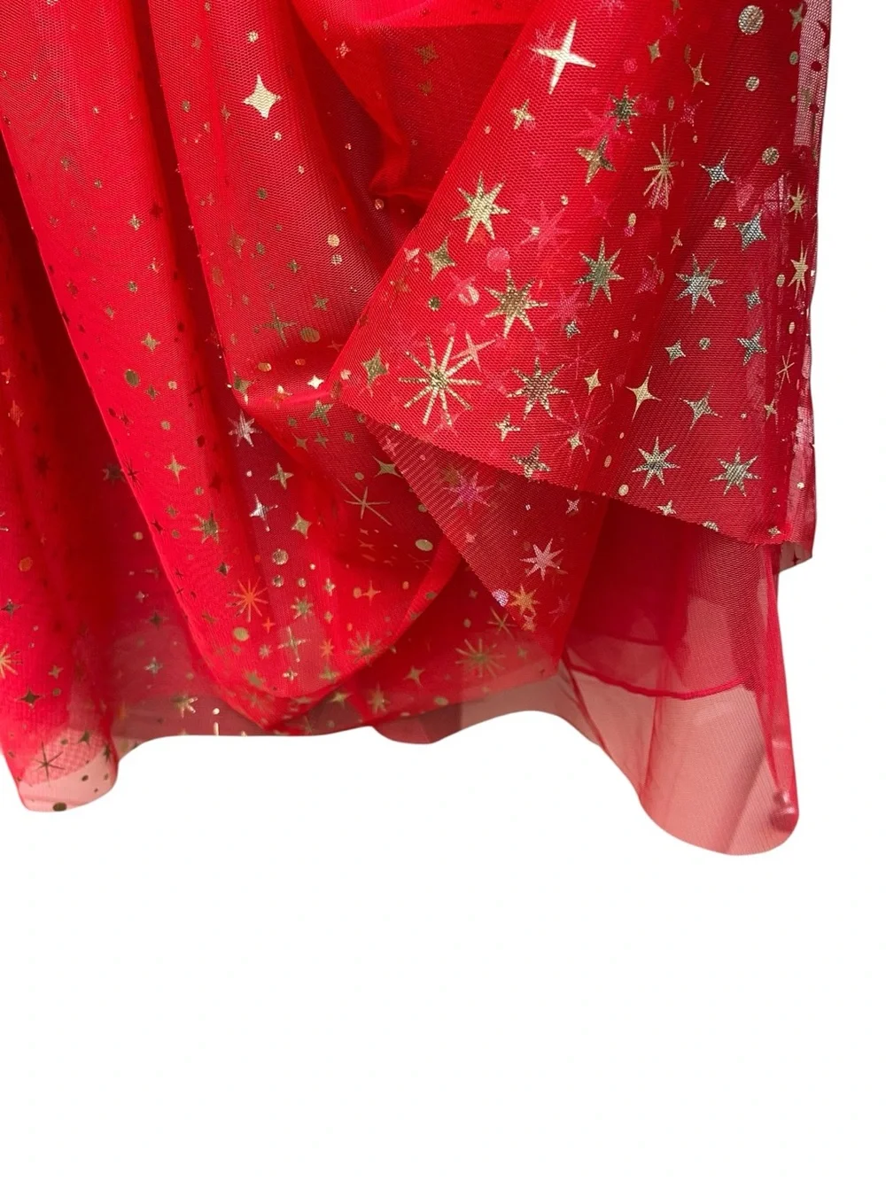 Hanna Andersson Red Gold Star Tulle Holiday Twirl Dress Girls 10 NWOT
